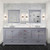 Lexora Dukes 80 in. W Dark Grey Double Sink Vanity Cabinet, Cultured Marble Top, Faucet Set, and 30 in. Mirrors