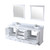 Lexora  LVD80DA311 Dukes 80 in. W x 22 in. D White Double Bath Vanity, Cultured Marble Top, Faucet Set, and 30 in. Mirrors