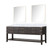Lexora LVN80DK110 Norwalk 80 inch W Brown Oak Double Sink Vanity Cabinet, Carrara Marble Top, and 36 in Mirrors