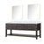 Lexora Norwalk 80 inch W Brown Oak Double Sink Vanity Cabinet, Carrara Marble Top, and 36 in Mirrors