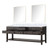 Lexora LVN80DK110 Norwalk 80 inch W Brown Oak Double Sink Vanity Cabinet, Carrara Marble Top, and 36 in Mirrors