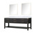 Lexora Norwalk 80 inch W Black Oak Double Sink Vanity Cabinet, Carrara Marble Top, and 36 in Mirrors