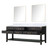 Lexora Norwalk 80 inch W Black Oak Double Sink Vanity Cabinet, Carrara Marble Top, and 36 in Mirrors