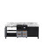 Lexora Zilara 80 inch W Black and Grey Double Sink Vanity Cabinet and Castle Grey Marble Top