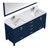 Lexora Jacques 80 in. W Navy Blue Double Sink Vanity Cabinet, Carrara Marble Top, Faucet Set, and 30 in. Mirrors