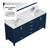 Lexora LJ342280DEDSM30F Jacques 80 in. W Navy Blue Double Sink Vanity Cabinet, Carrara Marble Top, Faucet Set, and 30 in. Mirrors