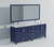 Lexora Jacques 80 in. W Navy Blue Double Sink Vanity Cabinet, Carrara Marble Top, Faucet Set, and 30 in. Mirrors