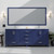 Lexora LJ342280DEDSM30F Jacques 80 in. W Navy Blue Double Sink Vanity Cabinet, Carrara Marble Top, Faucet Set, and 30 in. Mirrors