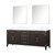 Lexora LVL80DK110 Laurel 80 inch W Brown Oak Double Sink Vanity Cabinet, Carrara Marble Top, and 36 in Mirrors