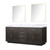 Lexora LVA80DK110 Abbey 80 inch W Brown Oak Double Sink Vanity Cabinet, Carrara Marble Top, and 36 in Mirrors