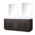 Lexora Abbey 80 inch W Brown Oak Double Sink Vanity Cabinet, Carrara Marble Top, and 36 in Mirrors