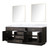 Lexora LVA80DK110 Abbey 80 inch W Brown Oak Double Sink Vanity Cabinet, Carrara Marble Top, and 36 in Mirrors