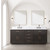 Lexora LVA80DK110 Abbey 80 inch W Brown Oak Double Sink Vanity Cabinet, Carrara Marble Top, and 36 in Mirrors