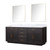 Lexora Abbey 80 inch W Black Oak Double Sink Vanity Cabinet, Carrara Marble Top, and 36 in Mirrors