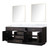 Lexora LVA80DJ110 Abbey 80 inch W Black Oak Double Sink Vanity Cabinet, Carrara Marble Top, and 36 in Mirrors