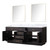 Lexora LVA80DJ110 Abbey 80 inch W Black Oak Double Sink Vanity Cabinet, Carrara Marble Top, and 36 in Mirrors