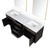 Lexora Abbey 80 inch W Black Oak Double Sink Vanity Cabinet, Carrara Marble Top, and 36 in Mirrors