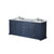 Lexora LVD80DE101 Dukes 80 in. W Navy Blue Double Sink Vanity Cabinet, Carrara Marble Top, and Faucet Set