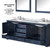 Lexora Dukes 80 in. W Navy Blue Double Sink Vanity Cabinet, Carrara Marble Top, and Faucet Set