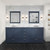 Lexora Dukes 80 in. W Navy Blue Double Sink Vanity Cabinet, Carrara Marble Top, and Faucet Set