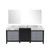 Lexora LZ342280DLISM30 Zilara 80 inch W Black and Grey Double Sink Vanity Cabinet, Castle Grey Marble Top and 30 in Mirrors