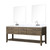 Lexora LVN80DR111 Norwalk 80 inch W Grey Oak Double Sink Vanity Cabinet, Carrara Marble Top, Faucet Set, and 36 in Mirrors