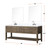 Lexora Norwalk 80 inch W Grey Oak Double Sink Vanity Cabinet, Carrara Marble Top, Faucet Set, and 36 in Mirrors