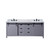 Lexora Marsyas 80 inch W Dark Grey Double Sink Vanity Cabinet, Carrara Marble Countertop and Faucet Set