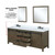 Lexora  LVM80DK301 Marsyas 80 in W x 22 in D Rustic Brown Double Bath Vanity, Cultured Marble Countertop and Faucet Set