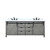 Lexora  LVM80DH301 Marsyas 80 in W x 22 in D Ash Grey Double Bath Vanity, Cultured Marble Countertop and Faucet Set