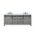 Lexora LVM80DH301 Marsyas 80 inch W Ash Grey Double Sink Vanity Cabinet, Cultured Marble Countertop and Faucet Set