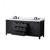 Lexora Marsyas 80 inch W Brown Double Sink Vanity Cabinet, White Quartz Countertop and Faucet Set