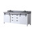 Lexora LVM80DA401 Marsyas 80 inch W White Double Sink Vanity Cabinet, Grey Quartz Countertop and Faucet Set