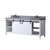 Lexora LVM80DA401 Marsyas 80 inch W White Double Sink Vanity Cabinet, Grey Quartz Countertop and Faucet Set