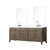 Lexora  LVL80DR111 Laurel 80 in W x 22 in D Grey Oak Double Bath Vanity, Carrara Marble Top, Faucet Set, and 36 in Mirrors