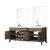 Lexora Laurel 80 inch W Grey Oak Double Sink Vanity Cabinet, Carrara Marble Top, Faucet Set, and 36 in Mirrors