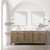 Lexora LVL80DR111 Laurel 80 inch W Grey Oak Double Sink Vanity Cabinet, Carrara Marble Top, Faucet Set, and 36 in Mirrors