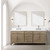 Lexora Laurel 80 inch W Grey Oak Double Sink Vanity Cabinet, Carrara Marble Top, Faucet Set, and 36 in Mirrors