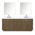 Lexora  LVA80DR111 Abbey 80 in W x 22 in D Grey Oak Double Bath Vanity, Carrara Marble Top, Faucet Set, and 36 in Mirrors