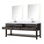 Lexora LVN80DK111 Norwalk 80 inch W Brown Oak Double Sink Vanity Cabinet, Carrara Marble Top, Faucet Set, and 36 in Mirrors