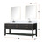 Lexora LVN80DJ111 Norwalk 80 inch W Black Oak Double Sink Vanity Cabinet, Carrara Marble Top, Faucet Set, and 36 in Mirrors