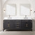 Lexora  LVL80DJ111 Laurel 80 in W x 22 in D Black Oak Double Bath Vanity, Carrara Marble Top, Faucet Set, and 36 in Mirrors