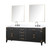 Lexora Laurel 80 inch W Black Oak Double Sink Vanity Cabinet, Carrara Marble Top, Faucet Set, and 36 in Mirrors