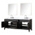 Lexora Laurel 80 inch W Black Oak Double Sink Vanity Cabinet, Carrara Marble Top, Faucet Set, and 36 in Mirrors