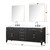 Lexora LVL80DJ111 Laurel 80 inch W Black Oak Double Sink Vanity Cabinet, Carrara Marble Top, Faucet Set, and 36 in Mirrors
