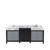 Lexora Zilara 80 inch W Black and Grey Double Sink Vanity Cabinet, Castle Grey Marble Top and Chrome Faucet Set
