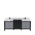 Lexora Zilara 80 inch W Black and Grey Double Sink Vanity Cabinet, Castle Grey Marble Top and Matte Black Faucet Set
