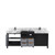 Lexora LZ342280DLISFCM Zilara 80 inch W Black and Grey Double Sink Vanity Cabinet, Castle Grey Marble Top and Matte Black Faucet Set