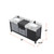 Lexora LZ342280DLISFCM Zilara 80 inch W Black and Grey Double Sink Vanity Cabinet, Castle Grey Marble Top and Matte Black Faucet Set