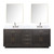 Lexora LVA80DK111 Abbey 80 inch W Brown Oak Double Sink Vanity Cabinet, Carrara Marble Top, Faucet Set, and 36 in Mirrors